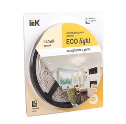 Лента светодиодная ECO LED 3528W теплый белый свет 120-9.6 IP20